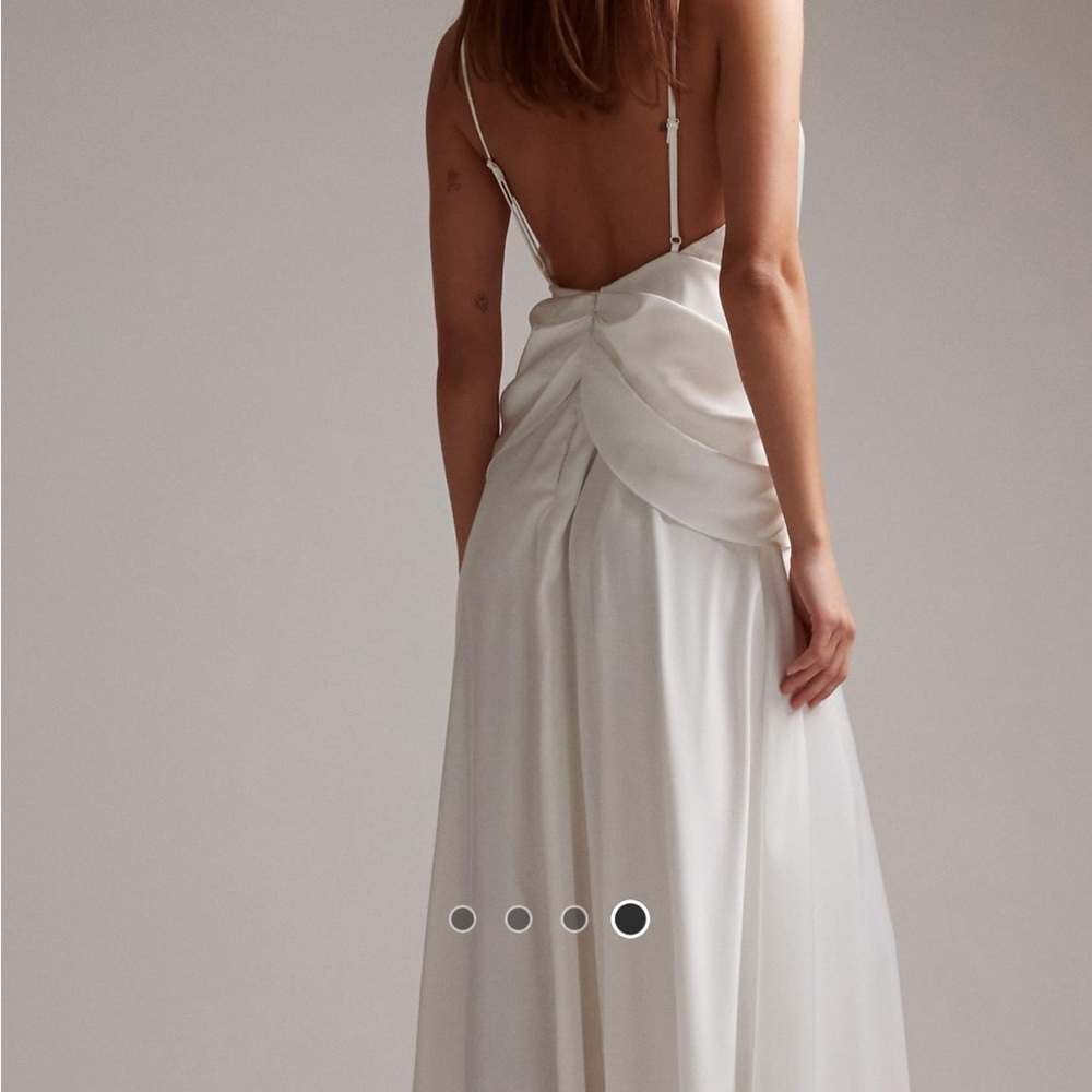 ASOS DESIGN White Satin Drape Cami Dress NWT - Picture 2 of 4